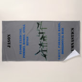 Turnmat handdoek voor jongens met zijn naam (Voorkant)