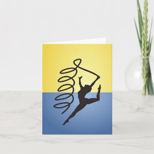 Turnroutinekaarten voor gymnastiek met lint kaart