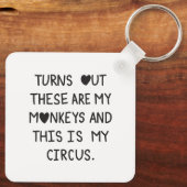 Turns out these are my monkeys & this is my circus sleutelhanger (Achterkant)
