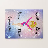 Turnster Blond, Groene Ogen, Roze Turnpak Legpuzzel (Horizontaal)