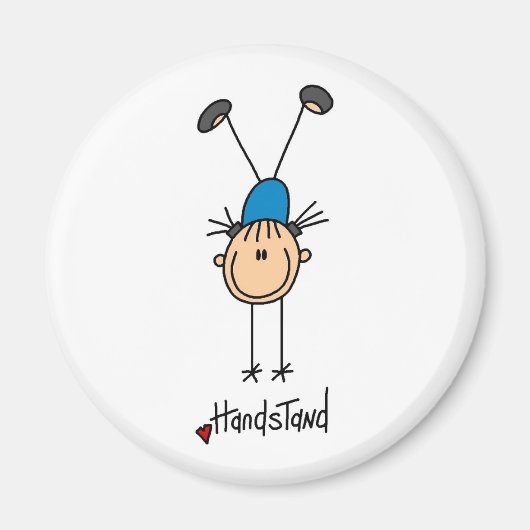 Turnster doet handstand magneet (Voorkant)