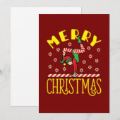Turnster Elf op Evenwichtsbalk Turnen Kerstmis Feestdagenkaart (Voorkant / Achterkant)