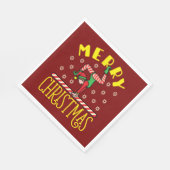 Turnster Elf op Evenwichtsbalk Turnen Kerstmis Servet (Hoek)