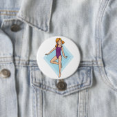 Turnster in paarse body ronde button 7,6 cm (In situ)