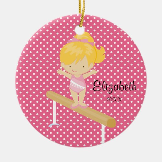 Turnster meisje Turnen Kerst Ornament (Voorkant)