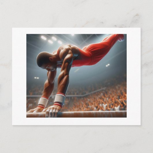 turnster op parallelle staven, briefkaart (Voorkant)