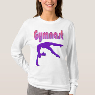 Turnsterkte Gymnastiek Paarse Metaalglans T-shirt