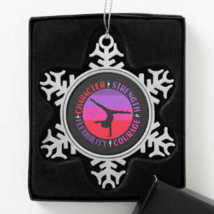 Turnsterkte Karakter Moed Meisjes Tin Sneeuwvlok Ornament