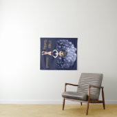 Turnsterverjaardagsfeestje met blauwe ballonnenboo wandkleed (In Situ (horizontaal))