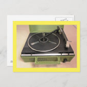 Turntable Record Player Retro Tech Briefkaart (Voorkant / Achterkant)