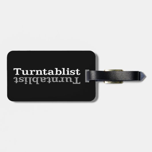 Turntablist ʇ sılqɐ ʇ uɹ ⊥ bagagelabel (Achterkant horizontaal)