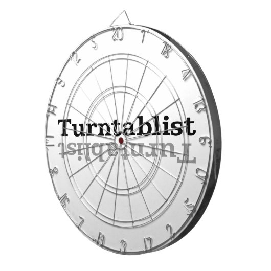 Turntablist ʇ sılqɐ ʇ uɹ ⊥ dartbord (Voorkant Rechts)