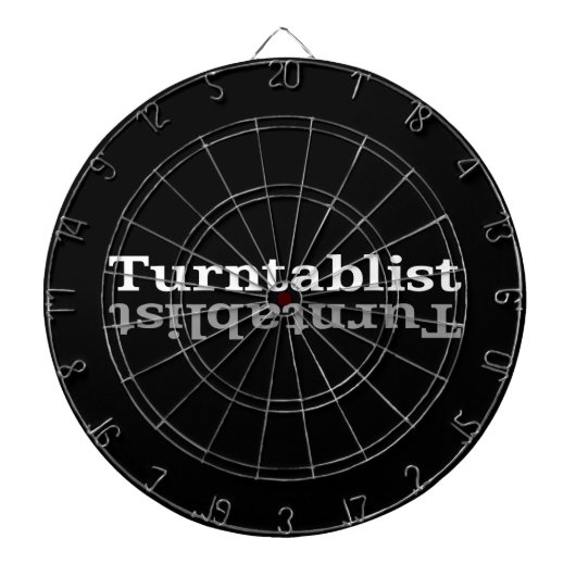 Turntablist ʇ sılqɐ ʇ uɹ ⊥ dartbord (Voorkant)