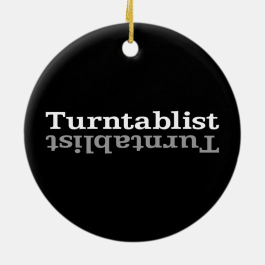 Turntablist ʇ sılqɐ ʇ uɹ ⊥ keramisch ornament (Achterkant)