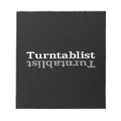 Turntablist ʇ sılqɐ ʇ uɹ ⊥ notitieblok (Voorkant)