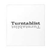 Turntablist ʇsılqɐʇuɹn⊥ notitieblok (Voorkant)