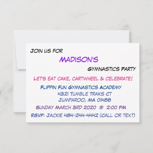 Turnthemafeest Uitnodiging Glitterend (Achterkant)