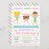 Turnuitnodiging | Turnen Verjaardagsuitnodiging Kaart (Voorkant / Achterkant)