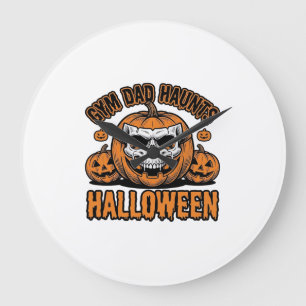 Turnvader Halloween Antieke Pompoen Schedel_1 Grote Klok