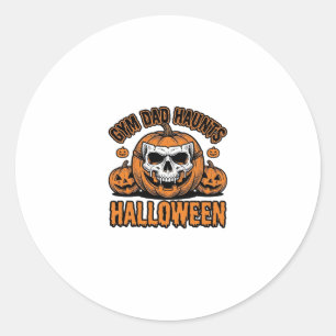 Turnvader Halloween Vintage Pompoen Schedel_1 Ronde Sticker