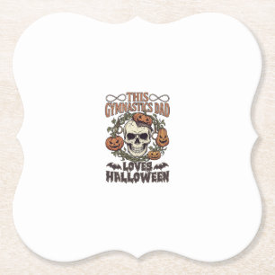 Turnvader Papa Houdt van Halloween Schedel Pompoen Kartonnen Onderzetters