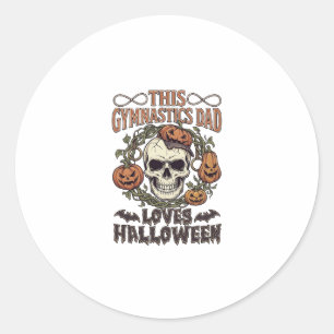 Turnvaderpapa houdt van Halloween-schedelpompoenen Ronde Sticker