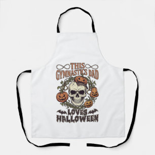 Turnvaderpapa houdt van Halloween-schedelpompoenen Schort