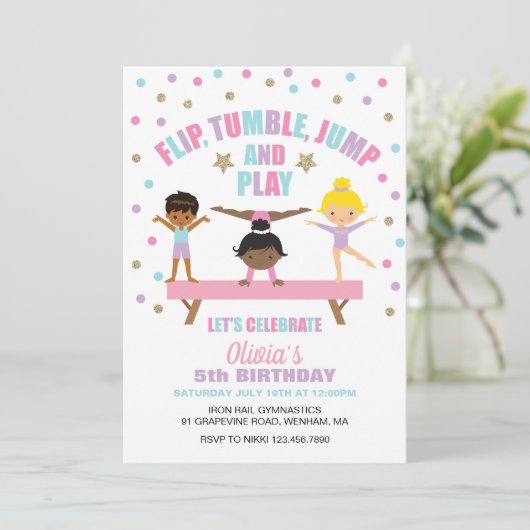 Turnverjaardag in pastelkleuren kaart (Staand voorkant)