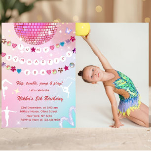 Turnverjaardag Roze Gym Feest Foto  Kaart