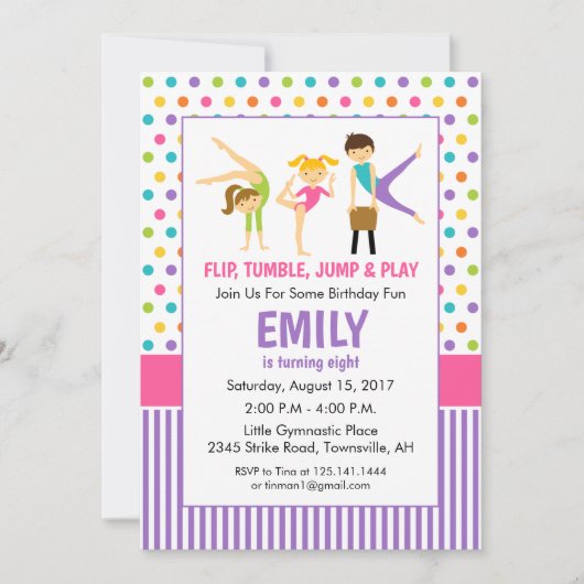 Turnverjaardagsfeest Uitnodiging (Voorkant)