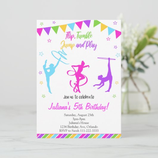 Turnverjaardagsuitnodiging Kaart (Staand voorkant)