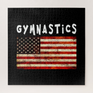 Turnvliegtuig Grunge Amerikaanse Vlag USA Legpuzzel
