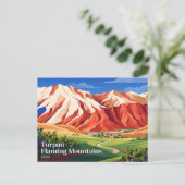 Turpan Vlammende Bergen China Briefkaart (Staand voorkant)