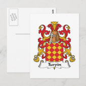 Turpin Family Crest Briefkaart (Voorkant / Achterkant)