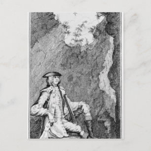 Turpin terwijl hij zichzelf in een grot verborg briefkaart