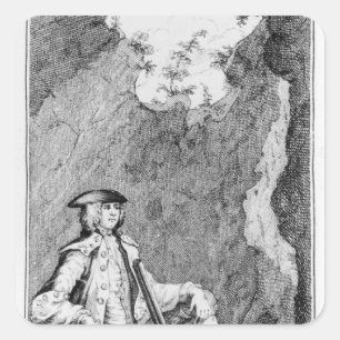 Turpin terwijl hij zichzelf in een grot verborg vierkante sticker