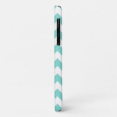 Turq / Aqua Wht Chevron Blauwgroen 3 Initiaal mono Case-Mate iPhone Case (Achterkant/links)