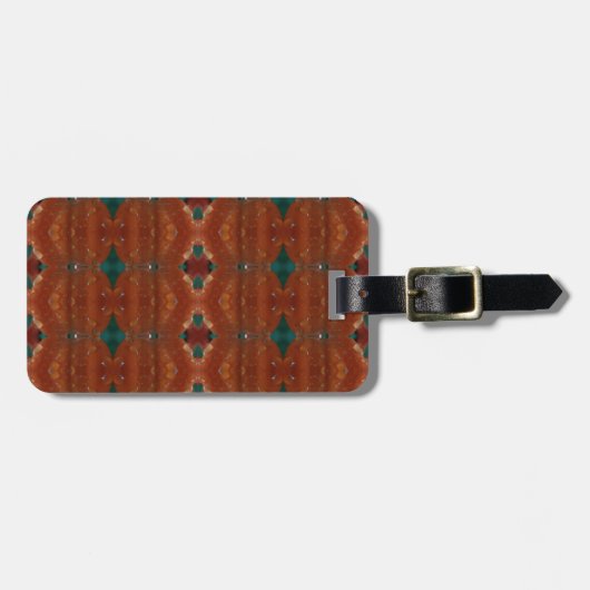 Turq & Coral Ikat Bagagelabel (Voorkant horizontaal)