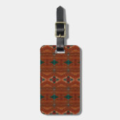 Turq & Coral Ikat Bagagelabel (Voorkant verticaal)