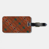 Turq & Coral Ikat Bagagelabel (Achterkant horizontaal)