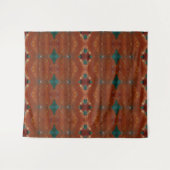 Turq & Coral Ikat Wandkleed (Voorkant (horizontaal))