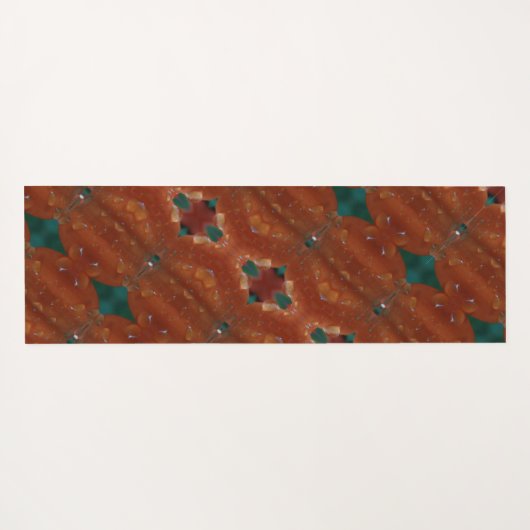 Turq & Coral Ikat Yogamat (Achterkant (horizontaal))