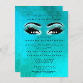 Turqoise Blue Ocean Makeup Glitter Vrijgezellenfee Kaart (Voorkant / Achterkant)