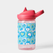 Turqoise Blue Retro Heart Tumbler Waterfles (Links)
