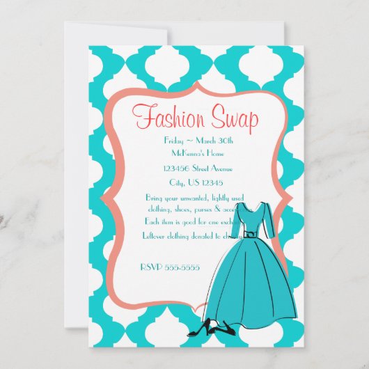 Turqoise & Coral Mode Swap Kaart (Voorkant)