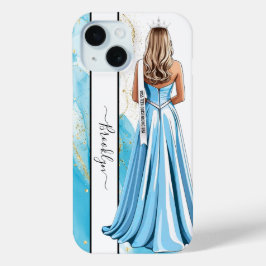 Turqoise Dreams Pageant Portrait Blonde iPhone 15 Case
