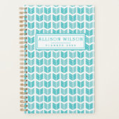 Turqoise Ethnic Aztec Arrows Patroon Planner (Voorkant)