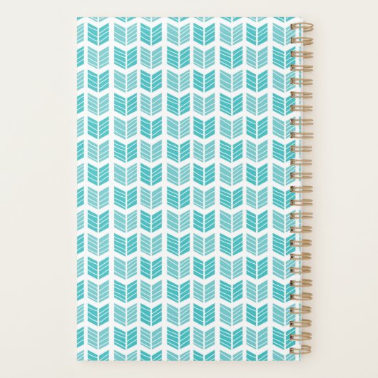 Turqoise Ethnic Aztec Arrows Patroon Planner (Achterkant)