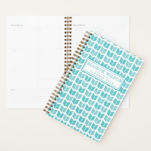 Turqoise Ethnic Aztec Arrows Patroon Planner (Display)