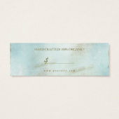 Turqoise Shabby Peacock - Label met koopwaar Mini Visitekaartjes (Achterkant)